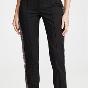 Le Superbe Alessio Pants Rhinestone fringe black pants size 8